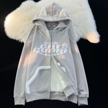 Retro Little  Loose Zipper Hoodie Women High Street Trend Fashion Harajuku Coat  - £94.04 GBP
