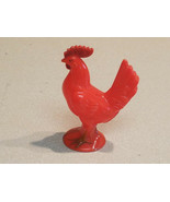 VINTAGE HARD PLASTIC KNICKERBOCKER RED ROOSTER RATTLE TOY 4&quot; TALL - £11.76 GBP