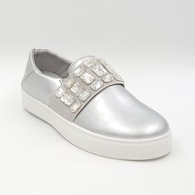 Soho Girls Women Slip On Sneakers Brianna Size US 6 Silver Clear Rhinestones - £11.83 GBP