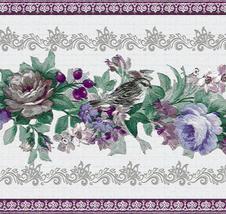 Dundee Deco DDAZBD9039 Peel and Stick Wallpaper Border - Floral Purple, ... - £17.40 GBP