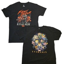 Funko Pop T Shirt Lot 2 Mens L Black Cotton Star Wars Kylo Ren Marvel Et... - $270.07 MXN