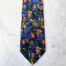 Basketball Hoops Mens Neck Tie Beverly Hills Polo Club - Blue Green Brown - $18.95