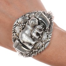 7&quot; Large 1991 Carol Felley Sterling Bear cuff bracelet - £504.14 GBP