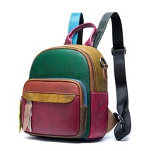 Casual Cowhide Mini Backpack Women High Quality Leather Retro Shoulder Bag Trave - £101.11 GBP