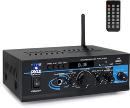 Pyle Home Audio Power Amplifier System - 2X40W Bluetooth Mini Dual Channel Mixer - £44.75 GBP
