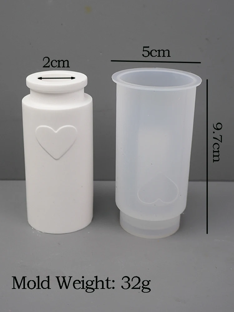 DIY Round Love Bottle Silicone Mold candlestick Test-tube hydroponics va... - $157.24 MXN