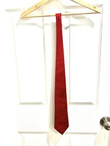 Bert Pulitzer Men&#39;s Tie Silk Necktie Red Navy Polka Dots Vintage USA Made - £12.42 GBP