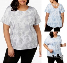 Ideology Womens Plus Size Crisscross Back Short Sleeve Top, Size 1X - £11.23 GBP