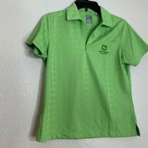 Page and Tuttle Womens Sz M Green Polo Shirt Top half zip short sleeve - $12.87