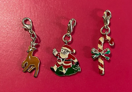 Christmas Holiday Charms Vintage Santa Claus Reindeer Candy Cane - $9.49