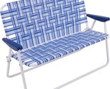 Loveseat Lawn Chair, Blue/White, 16&quot; Extended Height Folding Rio Brands. - $129.95