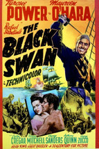 Tyrone Power and Maureen O&#39;Hara in The Black Swan 24x36 Poster - $32.99