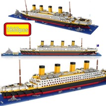 1860 pcs Blocks Titanic Cruise Ship Model Boat Assemble Building Classical Brick - £13.71 GBP