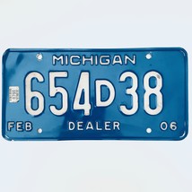 2006 United States Michigan Base Dealer License Plate 654D38 - £13.19 GBP