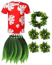 Toulite Halloween Girl Hawaiian Luau Costume Red Leaf T-Shirt Headband A... - $192.69 MXN Toulite Halloween Girl Hawaiian Luau Costume Red Leaf T-Shirt Headband A... - $192.69 MXN