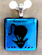 Dichroic Glass Retro Curious Cat Pendant by 3 EscargotsMade in USA New O... - £19.98 GBP