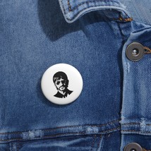 Ringo Starr Black and White Illustration Custom Pin Button - Glossy, Scr... - $8.24+