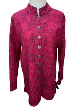 Stonebridge Reversible Long Cotton Jacket Lightweight Mandarin Collar Pl... - $26.50