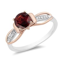 Enchanted Disney Snow CZ Red &amp; Diamond 925 Silver Rose Gold Classic Ring - £78.95 GBP