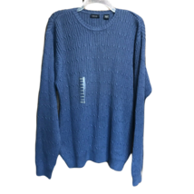IZOD NWT Ribbed Pullover Knit Sweater ~ Sz L ~ Blue ~ Long Sleeve  - £17.93 GBP