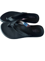 NWOT Flojos Womens Black Memory Foam Flat Flip Flop Sandal Size 8 - £13.38 GBP