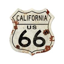 California Route 66 Shield 40" by 42" Laser Cut Metal Sign Rustic - $395.00