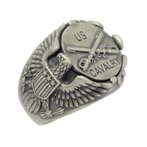 Cavalry American Eagle Sterling Silver 925 Soldier Biker Men's Ring US A... - $148.80