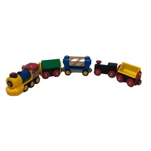 Lot of 5 Misc. Wood Plastic Trains Compatible with Thomas Brio &amp; Others - £23.79 GBP