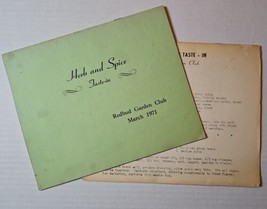 Vintage 1971 Redbud Garden Club Cookbook Herb And Spice Taste-in 2 Volumes - £18.96 GBP