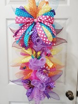 Summertime Swag Wreath, Butterflies, Colorful, Cheery, 29x14 Inches - $37.05