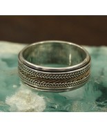 Vintage Fine Jewelry 925 Sterling Silver Gold Vermeil Spinner 8MM Band R... - £23.10 GBP