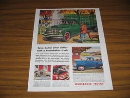 1953 Print Ad Studebaker Pickup Trucks,2-Ton with High Stock Rack for Farm - $9.25