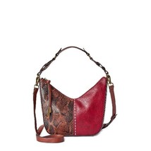 Time and Tru Womens Alice Red and Brown Reptile Print Crossbody Bag New w/Tags - £15.38 GBP