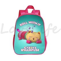 Cute Gabby Cats Schoolbag Gabbys Dollhouse Backpack Kids Kindergarten Backpacks  - £25.10 GBP