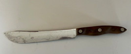 VTG Cutco Chef Meat Knife No 22 Brown Swirl Handle 13&quot; Stainless Steel USA Used - £33.61 GBP