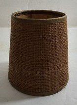 Vintage Rustic Brown Burlap Fabric on Cardboard Clip-On Lamp Light Sconc... - $168.88 MXN