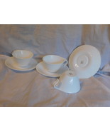 3 ea Corelle Winter Frost White Cupos Mugs and saucers - £7.86 GBP