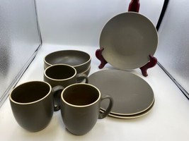 8 Pc Lot Vera Wang Wedgwood Naturals Graphite Plates, Bowls, Mugs - £95.91 GBP