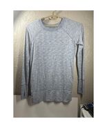 Athleta Long Sleeve Top Heathered Blue Gray Thumb Holes Womens Size Small - $30.82 CAD