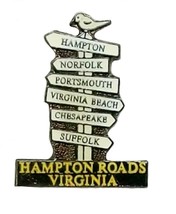 Hampton Roads Virginia Road Sign Hat Tac or Lapel Pin - $148.32 MXN