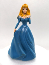 Disney Princess Aurora Sleeping Beauty 3&quot; Toy Figure Blue Dress Cake Topper - $4.50