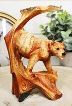 Rainforest Prowling Bengal Tiger Faux Wood Cutout Carving Resin Figurine... - €13,33 EUR