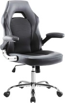 Pu Leather Computer Chair With Lumbar Support, Grey, By Zunmos Home Gaming - £103.00 GBP
