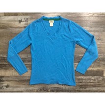 L.L. Bean Womens Small Blue V Neck Lightweight Sweater - $13.97