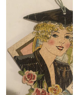 vintage Tally Card Young Woman Graduation Hat Black Box2 - $9.89