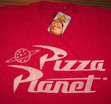 Vintage Style Walt Disney TOY STORY PIZZA PLANET T-Shirt 1990&#39;s MENS MED... - £15.86 GBP