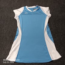 Under Armour Shirt Women Small Blue Heatgear Mesh Side Jersey Cute Top S... - £8.69 GBP