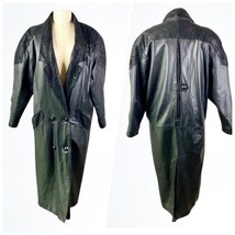 Vintage Global Identity G-III Long Double Breasted Leather Trench Coat Size S - £141.23 GBP