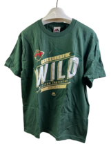 Majestic Boy&#39;s Minnesota Wild Round Neck Short Sleeve T-Shirt,Green, Large 14/16 - £7.55 GBP