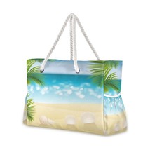 New Ladies Shoulder Bag Blue Ocean Seashell Beach Sand Prints Tote Shopping Bag  - £52.26 GBP